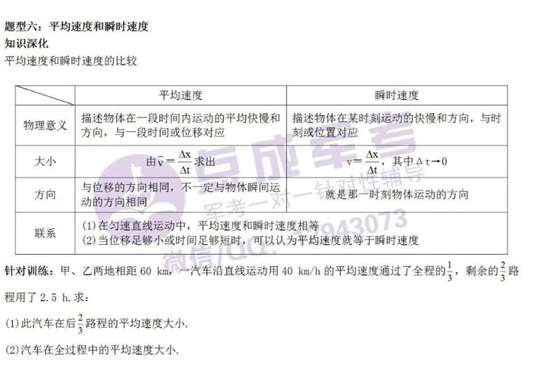 每日一练｜物理-平均速度和瞬时速度(图1)