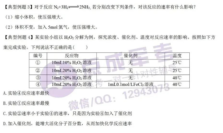 每日一练｜化学-影响反应速率的因素（2）